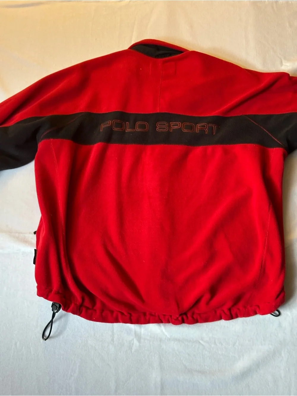 Vintage Polo Sport Ralph Lauren Polartec Fleece Jacket XL Red Black
